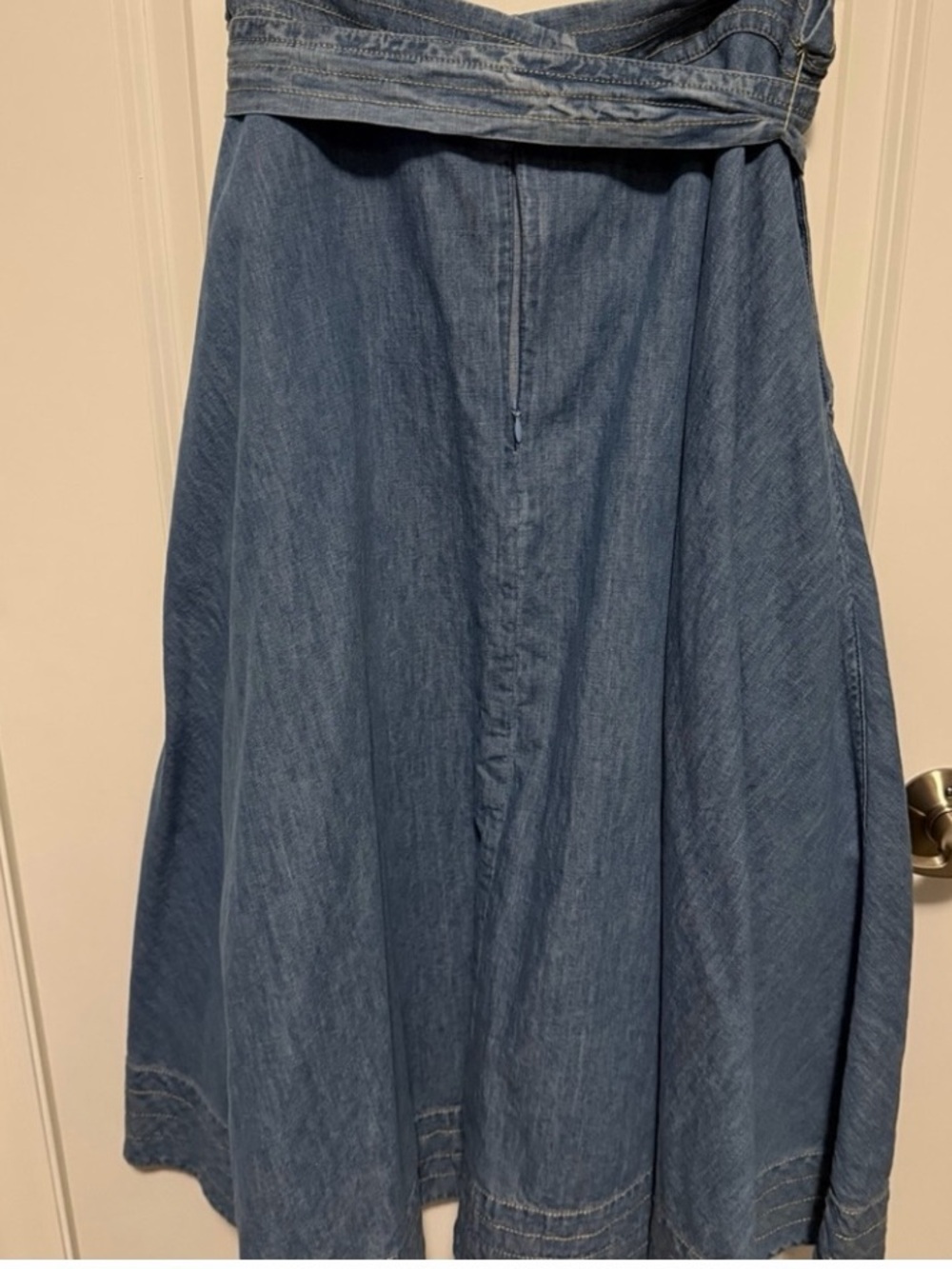 kate spade Light Blue Denim Tie-Waist A-Line Skirt - Picture 4 of 4